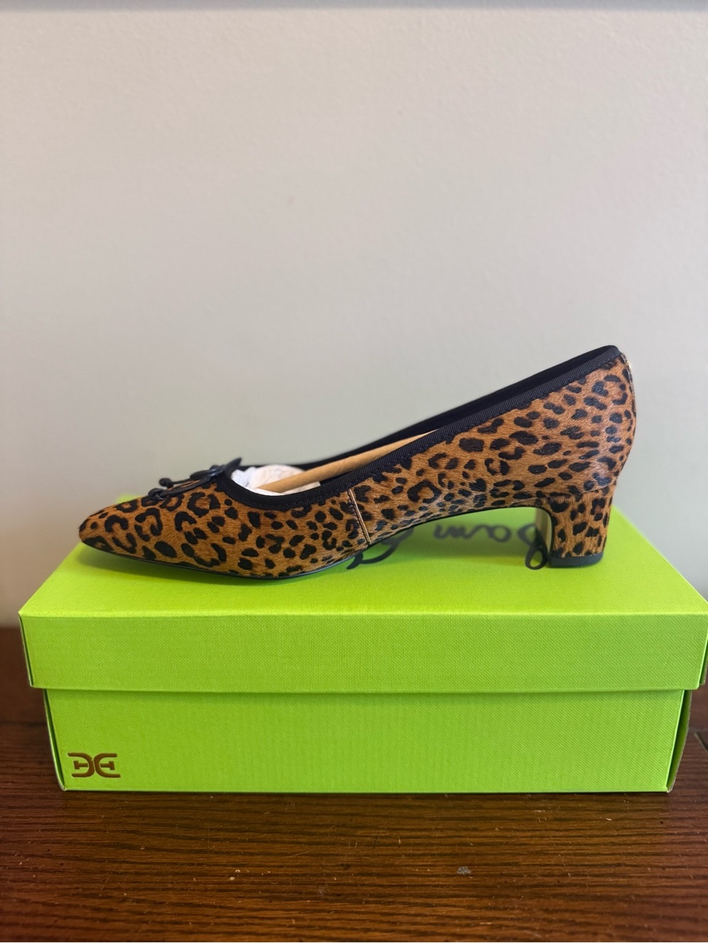 Sam Edelman Rinda Leopard Print Low Heel Pumps - new